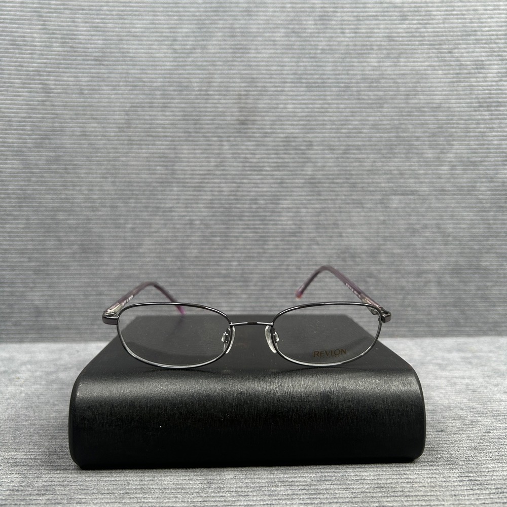 Revlon RV 510 Plum Oval Y2k Eyeglasses Metal Frames Purple Designer Eyewear